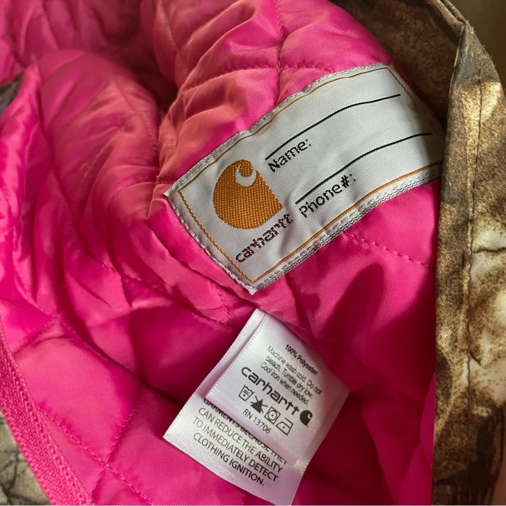 Cahartt Infant Camo & Pink Zip Up Hooded Snowsuit Size 6 months